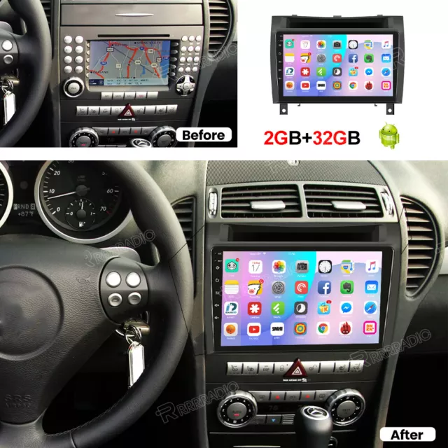 9"Autoradio Android12 GPS Navi 2+32G Für Mercedes-Benz SLK Class R171 2004-2011