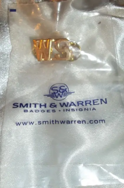 NOS Smith Warren Uniform Collar Brass Insignia Police Combo Gold Tone WS