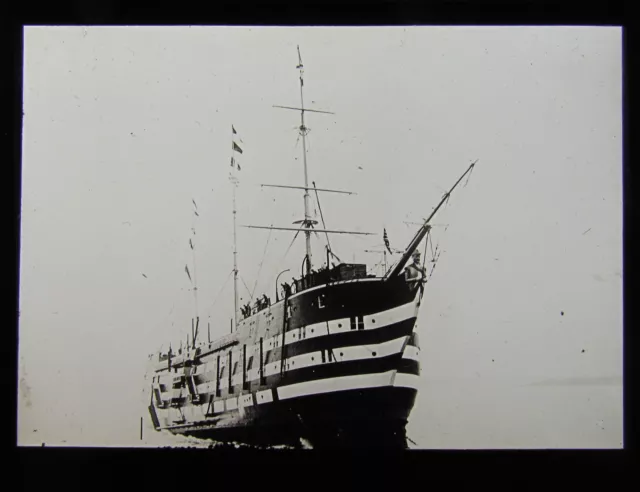 Glass Magic Lantern Slide HMS EXMOUTH TRAINING SHIP NO10 1926 BOYS WORKHOUSE