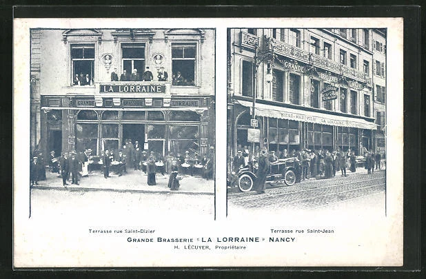 CPA Nancy, Grande Brasserie La Lorraine, Terrasse Rue Saint-Dizier, Terrasse Ru