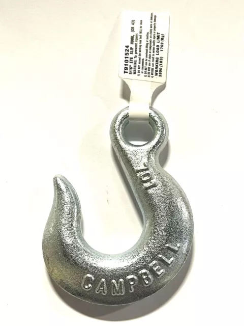 Campbell 1/4" Eye Grab Hook Grade 43 Zinc Plated Working Load Limit 2600 LBS