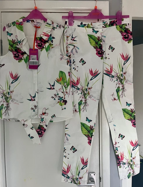 BNWT Girls Ted Baker Smart capri set white age 13 lightweight summer Holiday