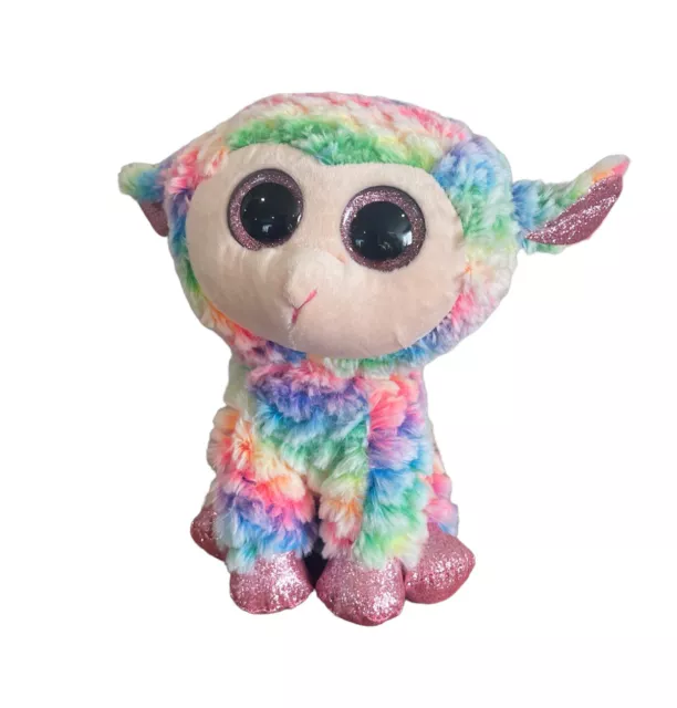 TY BEANIE BOOS DAFFODIL 9" LAMB rainbow plush animal big eyes Easter