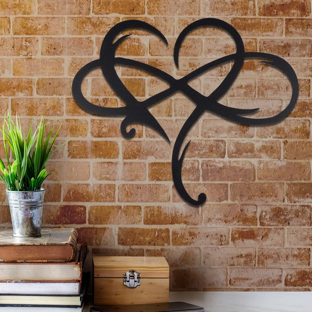 METAL WALL ART Infinity Heart Shaped Hanging Love Sign Ornaments Home