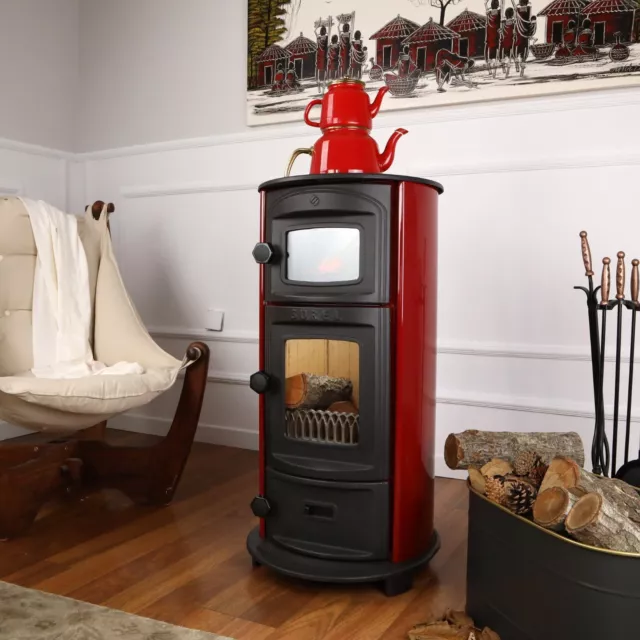 Wood stove, cooker stove,  round cast iron  stove with oven, wood burning stove