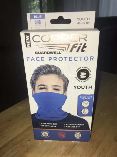 Copper Fit Guardwell Face Protector Youth Mask Blue