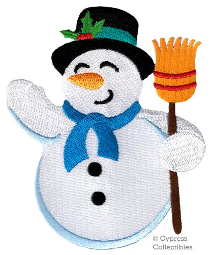 APLIQUE BORDADO PARA HOMBRE DE NIEVE parche de hierro MUÑECO DE NIEVE - IDEA DE DECORACIÓN FÁCIL