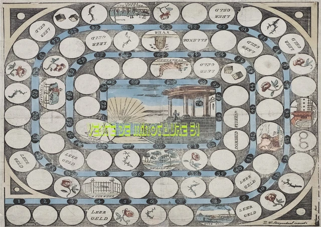 Jeu De L'Oie Vintage - Temple Du Bonheur (1816) - Version Néerlandaise Plastifiée - Neuf