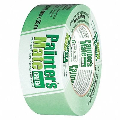 Painter's Tape: 1 7/8 in x 60 yd, 5.4 mil Thick, Rubber Adhesive, Indoor Only,