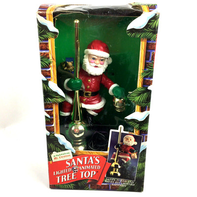 VINTAGE MR. CHRISTMAS Santa's Lighted Animated Tree Top Santa Claus