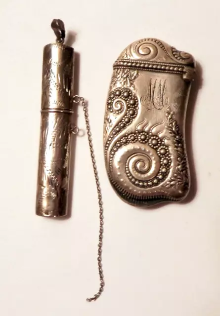 Sterling Silver Octopus Tentacle Seaweed Vesta Match Safe & Toothpick Holder