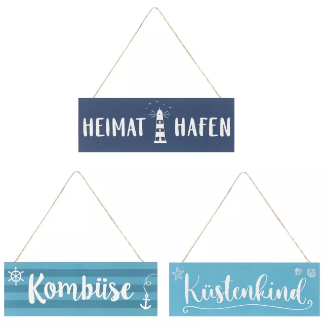 Deko Schild maritim (3er Set) - Küstenkind, Kombüse, Heimathafen - Holzschild