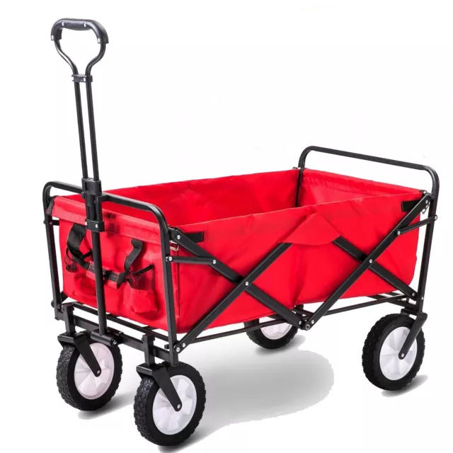 Foldable Garden Trolley Cart Wagon Hand Transport Cart Outdoor Collapsible NS