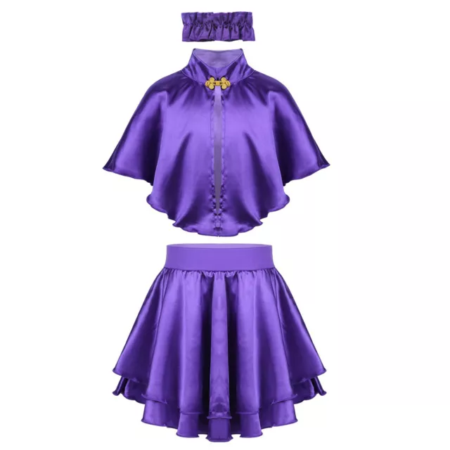 Kids Girls Halloween Costume Fancy Dress Party Cosplay Cape Top Skirt Outfit