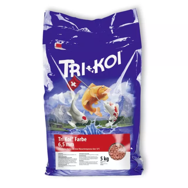 Tri Koi® Farbe Koi Fisch Farbfutter Ø6,5 mm (5 kg - 25 kg) Teich Fischfutter