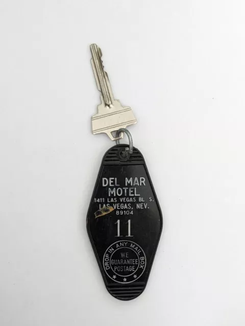 RARE Vintage Del Mar Motel & Casino Room Key Fob & Key Las Vegas Nevada #11