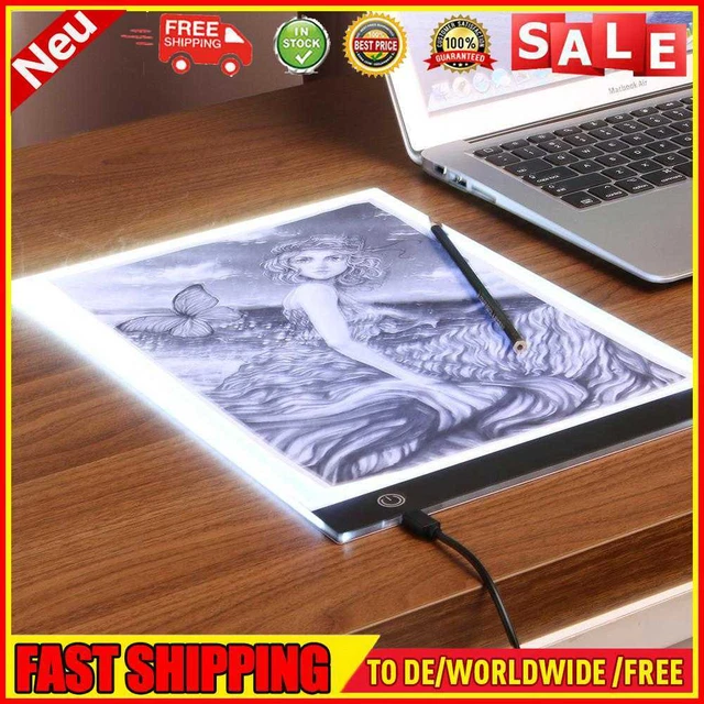 Tablet Digital de Gráficos A4 LED Plantilla Arte Tablero de Dibujo Caja de Luz Portátil Trac
