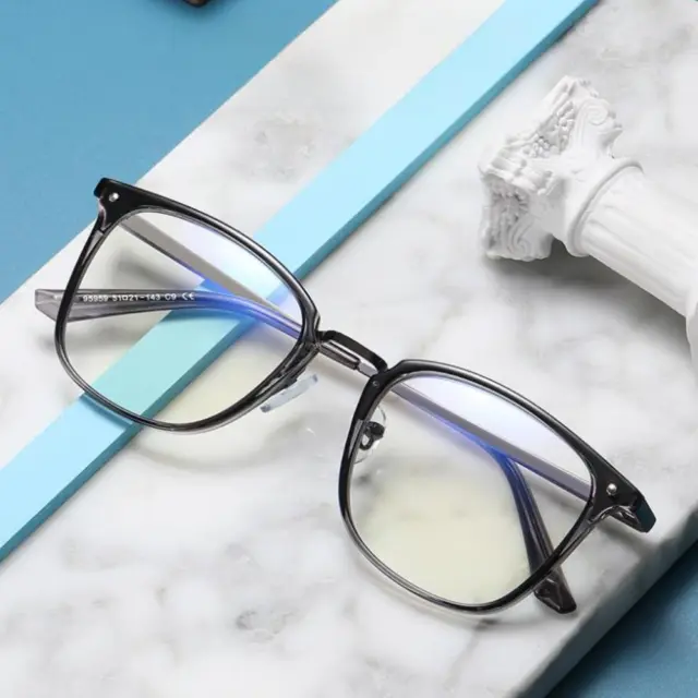 Trendy Mens Anti-Blue Light Glasses Frames Square Myopia Glasses Frame Womens B