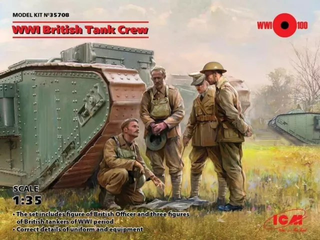 ICM 35708 - 1/35 WWI British Tank Crew (4 figures) model kit