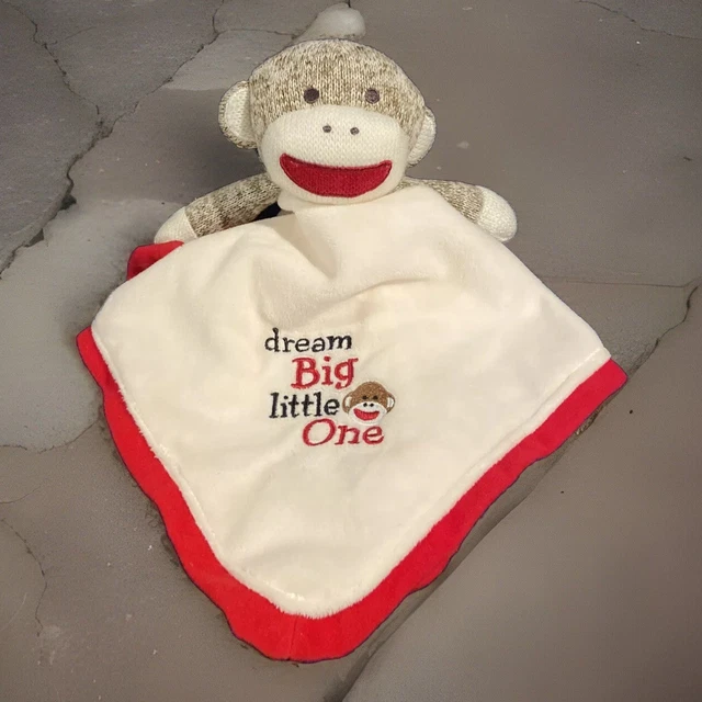 BABY STARTERS SOCK Monkey "DREAM BIG LITTLE ONE" Security Blanket/Lovey