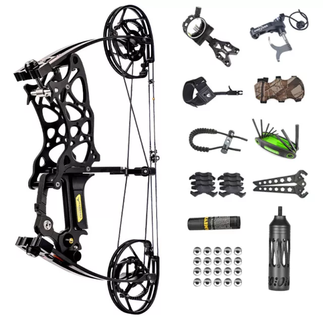 Archery Compound Bow 35-70lbs 17" Arrows Steel Ball Catapult Hunting Fishing