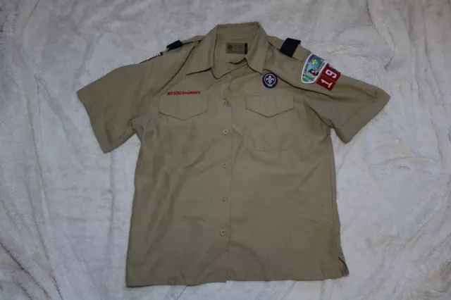 BOY SCOUTS Of America VENTED Uniform Shirt BSA Microfiber Scout Womens Size MED