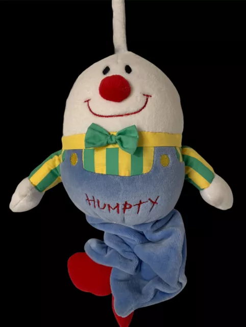 Vtg Kids ll 1998 Humpty Dumpty Baby Musical Pull String Pal Plush Crib Nursery