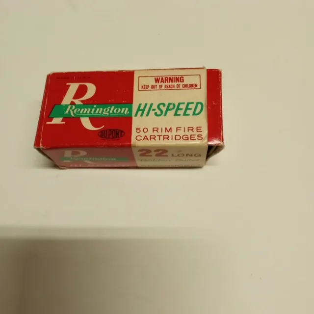 EMPTY 22 Ammo Box REMINGTON HI-SPEED LONG No 1322 Red/White - Nice