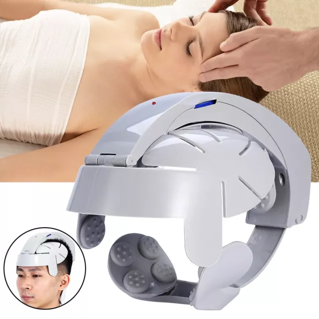 Head Massager Helmet Scalp Brain Relax Electric Vibration Acupuncture Machine