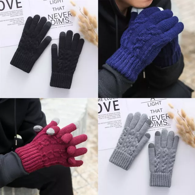 Autumn Winter Warm Thick Touch Screen Mittens Winter Gloves Full Finger Gloves