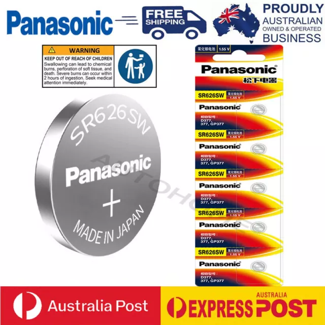 Genuine Panasonic Silver Oxide Watch Battery SR626SW (377)1.55V Made in Japan