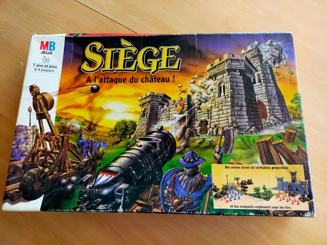 Jeu De Société « Siège à L’attaque Du Château » MB - Boîte Abîmée, Pièces à Vérifier, Idéal Pour Pièces