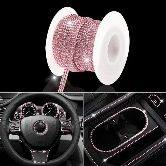 Ruban rose brillant pour voiture à faire soi-même 4 mm * 4 5 m bande strass av
