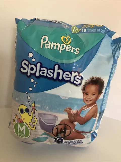 Pampers Splashers Swim Diapers Disposable Size Medium 20-33 LBs. 2
