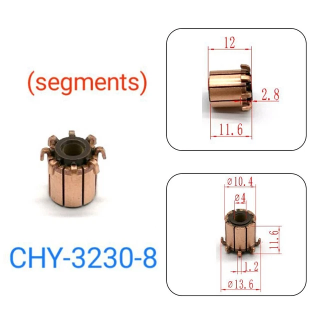 Autoglashebermotor Motorkommutator 8P Elektrik Hakentyp Kommutator Segmente