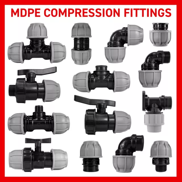 MDPE  Compression Fitting elbow,tee,straight,valve,20mm-50mm for MDPE WATER PIPE