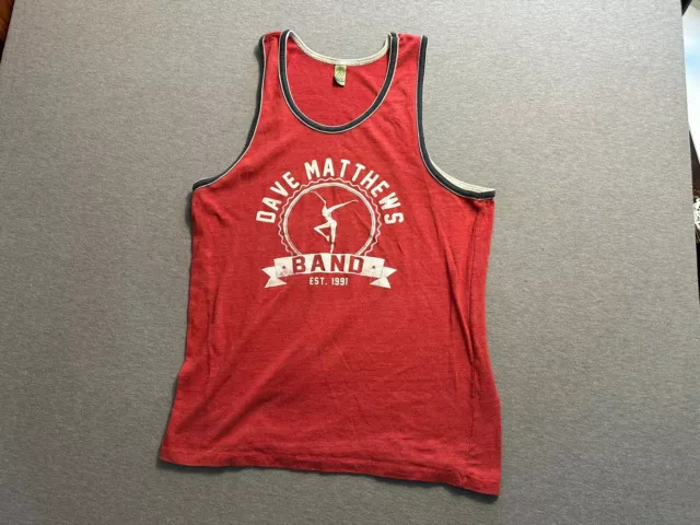 Alternative Earth Dave Matthews Band Mens Red Blue And White Tank Top Size XL