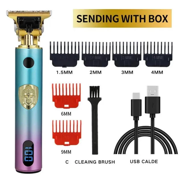 Professional Hair Clippers Trimmer Cutting Beard Barber Machine USB 2023 A9S8