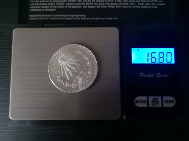 SILBERMÜNZE MEXIKO 1 PESO 1944, MEXICO UN PESO 720er SILBER 3