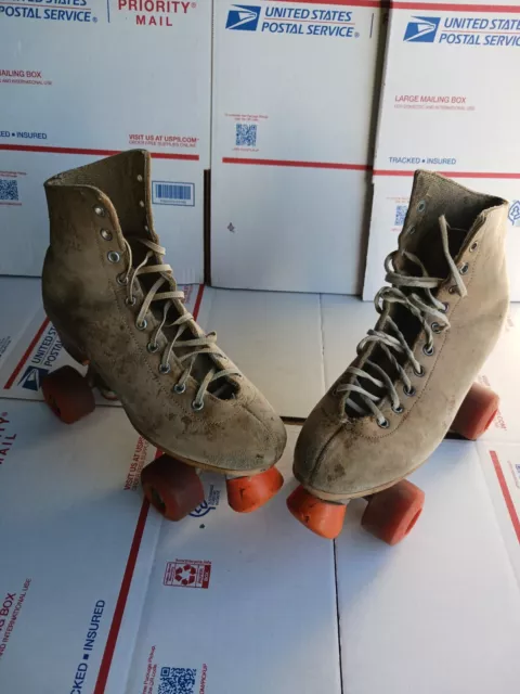 Vintage Riedell Sure Grip Super X Rental Roller Skates Size 8 Lot 8-17