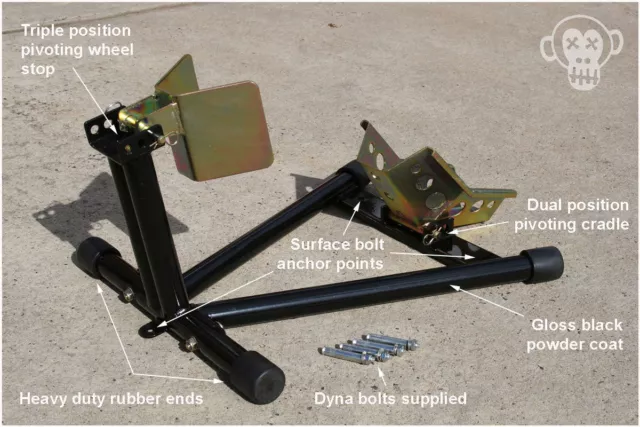 MonkeyBones Adjustable Wheel Chock - 14 to 19 inch wheel