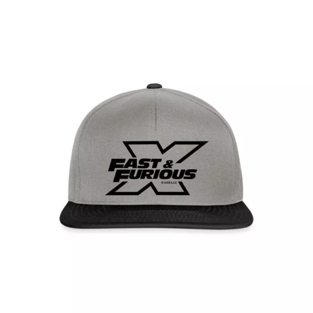 Fast and Furious 10 Logo mit X schwarz Snapback Cap, One size, Graphit/Schwarz