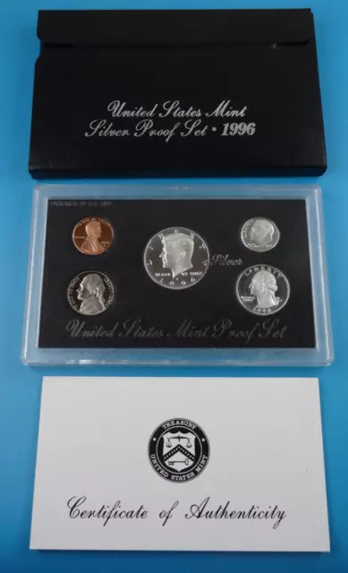 1996-S US Mint Silver Proof Set 5 Coin Set OGP Original Government Packaging