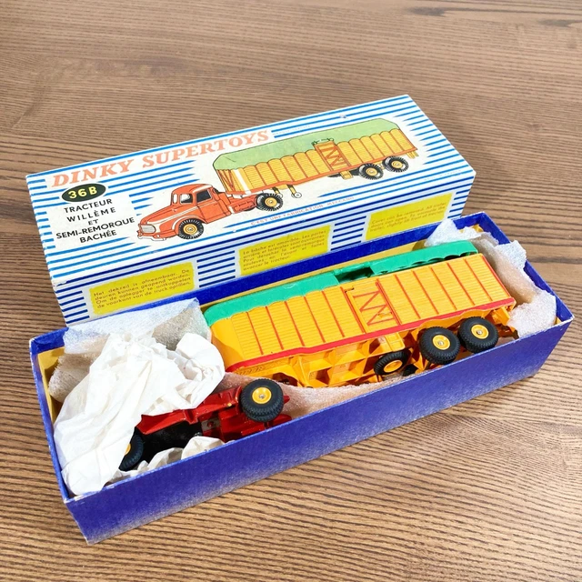 Dinky Toys 36B Tracteur Willème Avec Semi-Remorque – Collection 1960, état Neuf, Boîte D'origine