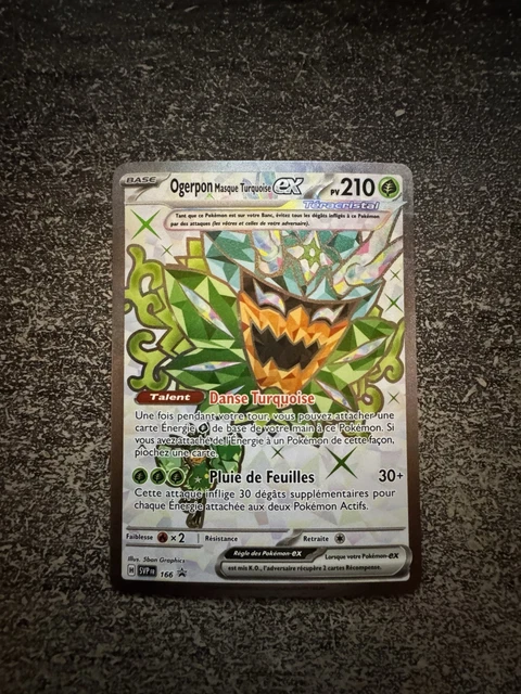 Carte Pokémon Ogerpon Masque Turquoise Ex – SVP166 – Ultra Rare (UR) – Promo Écarlate Et Violet – Neuve Et Sous Protection