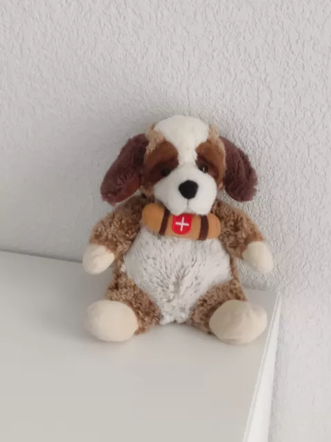 RODADOU RODA DOUDOU PELUCHE CHIEN SAINT BERNARD TONNEAU MARRON 23 CM dog plush