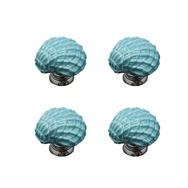 4 Pcs Shell Drawer Handles Dresser Drawer Pulls Vintage Home Decor Alloy