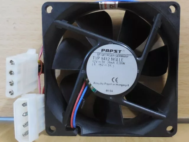 PAPST 8412 NGLLE Gehäuse Lüfter axial schwarz 80mm 12V DC FAN 4-pin Molex* GL194