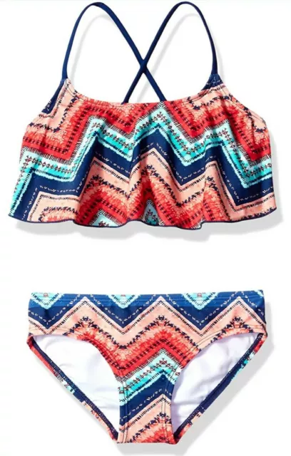 Kanu Surf Big Girls' Karsten Flounce Bikini Beach Sport, MultiColor, Size 12