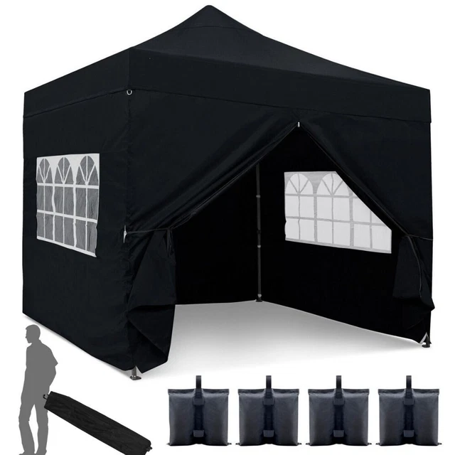 Pavillon 3x3 Falt Partyzelt Festzelt Garten UV-Schutz 4 Seitenteile Wasserdicht